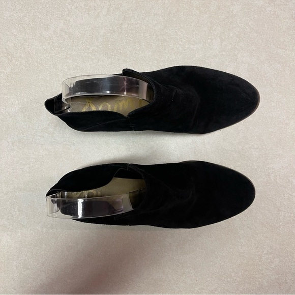 Sam Edelman Ankle Boots Solid Black Suede Bootie Womens size 7 M - Picture 5 of 8